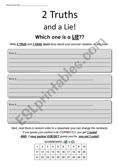 Truths A Lie Game Worksheet Esl Worksheet By Alix Hot Sex Picture