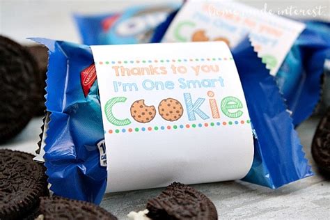 Thanks To You Im One Smart Cookie Printable Label Home Made