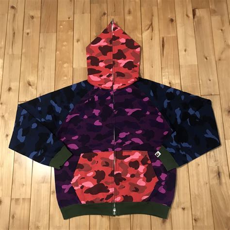 Crazy Color Camo フルジップ パーカー Mサイズ A Bathing Ape Bape Full Zip Hoodie エイプ ベイプ アベイシングエイプ 迷彩 Nigo