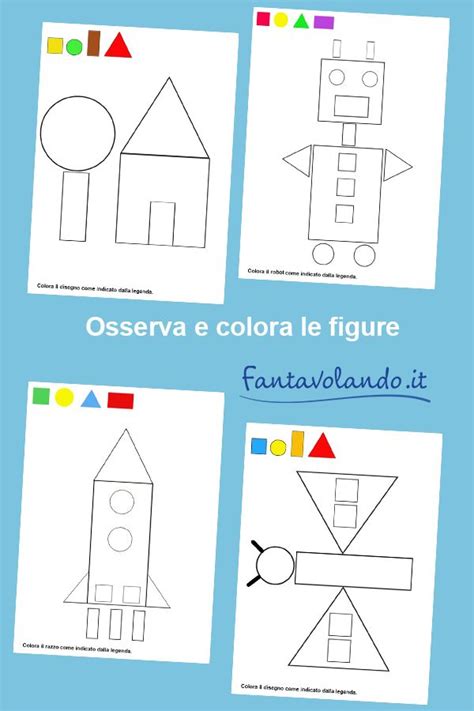 Osserva E Colora Le Figure Forme Scuola Dellinfanzia Attività Geometria Attività Di