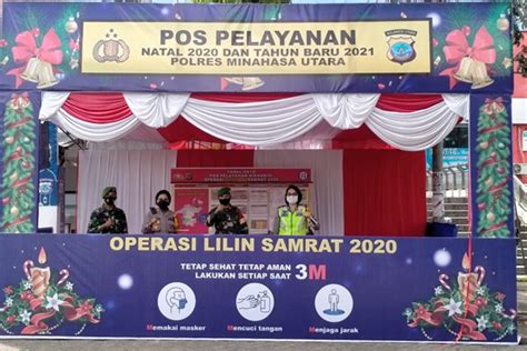 Kapolres Minut Cek Pos Pengamanan Dan Pelayanan Terpadu Natal 2020