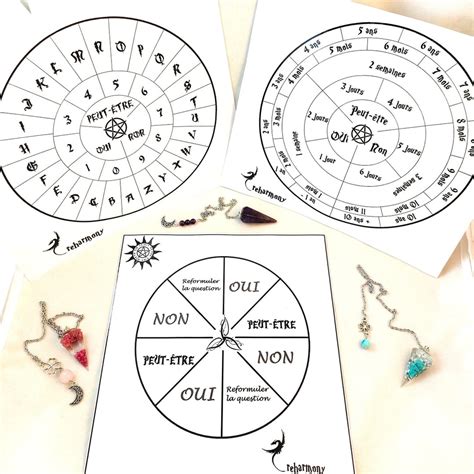 3 Planches de radiesthésie à imprimer Planche divinatoire pendule