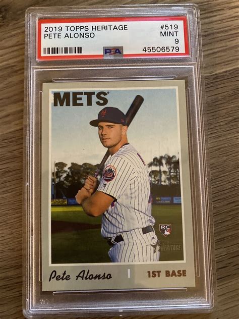 Topps Heritage Pete Alonso Rookie Rc Psa Mint Mets Ebay