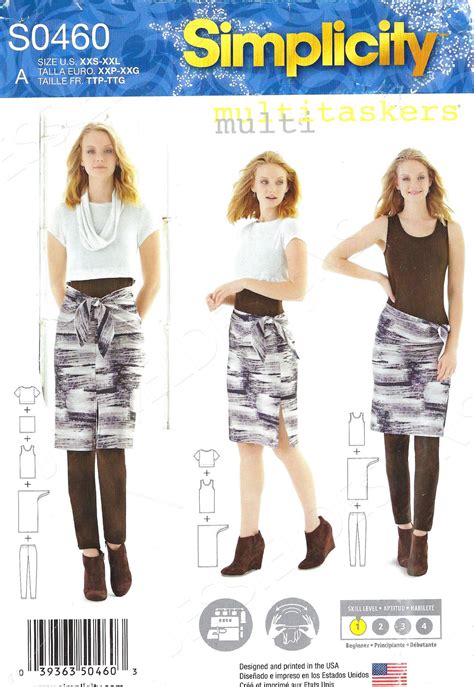 Uncut Simplicity Sewing Pattern 460 1256 Woman S Jersey Knit Fabrics Pullover Shirt Pullover