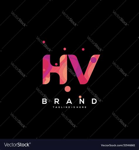 Hv Initial Logo With Colorful Template Royalty Free Vector