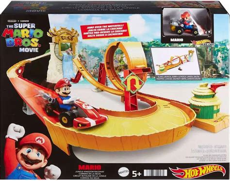 Super Mario Bros Movie Hot Wheels Track Set Jungle Kingdom Raceway New