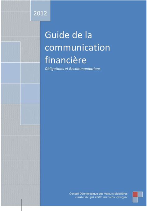 Guide De La Communication Financière Pdf Téléchargement Gratuit