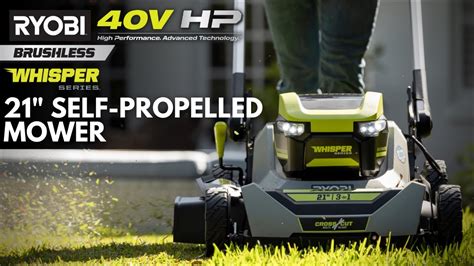 Ryobi 40v Hp Brushless 21 Awd Whisper Series Mower Youtube