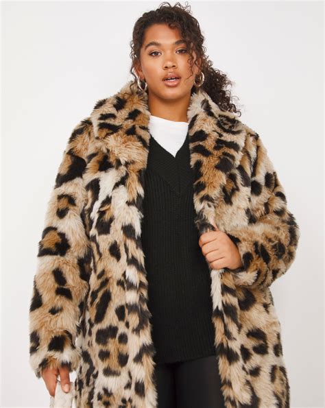 Leopard Faux Fur Longline Coat Tradingbasis