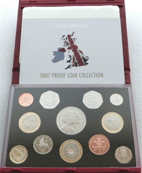 Royal Mint Deluxe Proof Coin Set Red Leather Case Coa