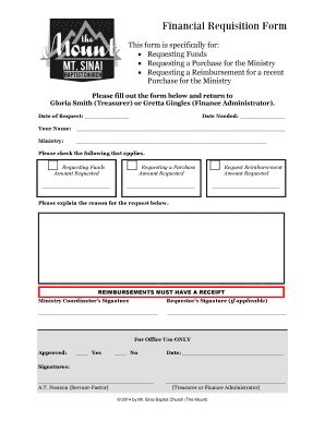 Fillable Online Themountnc Financial Requisition Form