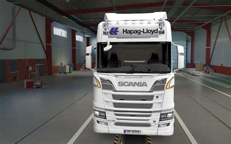 DUŻY LIGHTBOX SCANIA R I S 2016 HAPAG LLOYD BIAŁY 1 40 ETS2 ETS2 Mody