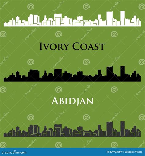 Abidjan, Ivory Coast, City Silhouette Stock Vector - Illustration of