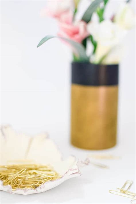 DIY Air Dry Clay Gold Rimmed Bowl Pocketful Of Posies