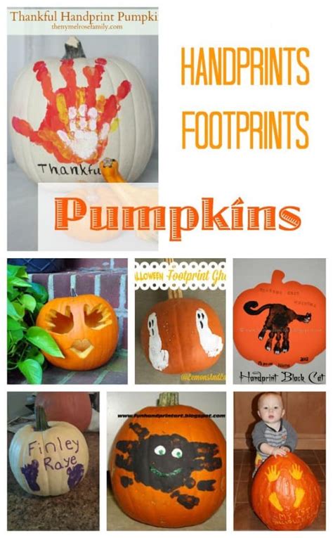 Kids Handprint And Footprint Pumpkin Crafts Emma Owl