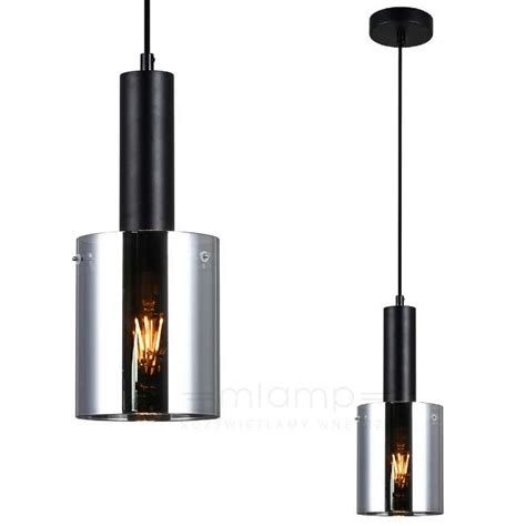 Wisząca LAMPA loftowa SARDO PND 5581 1 BK SG Italux przydymiona czarna