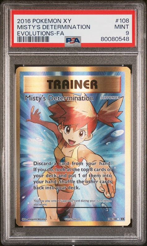 Pokemon Xy Evolutions Full Art Misty S Determination Psa