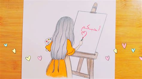 رسم سهل رسم بنت كيوت بطريقة سهلة جدا للمبتدئين خطوة بخطوة رسم بنات