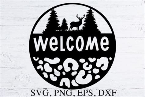 Deer Welcome Sign Hunt Svg Monogram Graphic By Tanuscharts · Creative