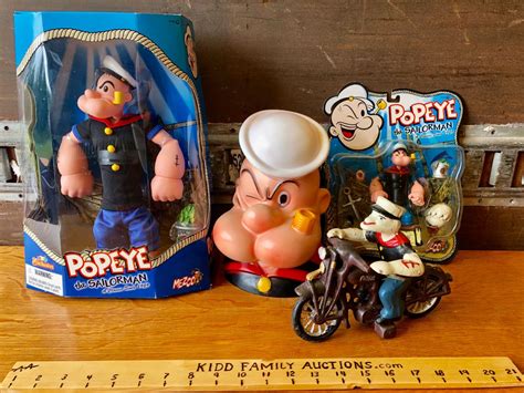 Gr Of 4 Popeye Toys With Original Packaging