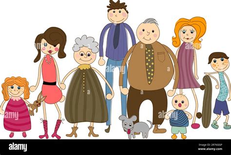 An illustration of an extended family Stock Vector Image & Art - Alamy