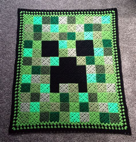 Crocheted Minecraft Creeper Afghan Blanket For Byron Denise