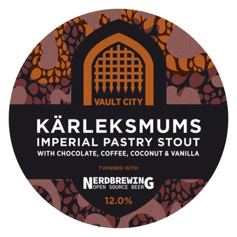 Kärleksmums Imperial Pastry Stout Vault City Brewing • Queens Head