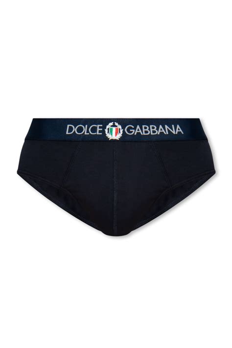 Granatowy Slipy Z Logo Dolce Gabbana Vitkac Polska