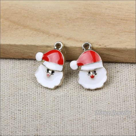 Wholesale Pcs Kc Gold Plated Enamel Christmas Santa Claus Pendant