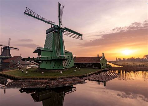 Sunrise Zaanse Schans Hiszpanie Online Puzzle