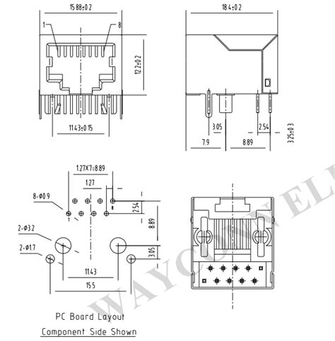 Rj45 Connector Drawing