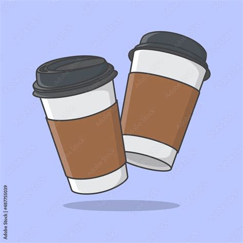 Disposable Coffee Cup Cartoon Vector Illustration. Coffee Cup Flat Icon ...