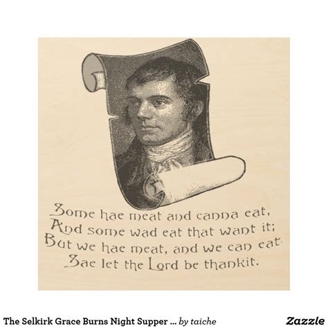 The Selkirk Grace Burns Night Supper Poem In Grey Wood Wall Art ...