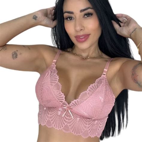 Sutiã Sem Bojo Em Renda Soutien Sutian Top Cropped Ref 007 Shopee Brasil