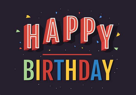 Happy Birthday Typography In Colorful Letters Vector Art At Vecteezy