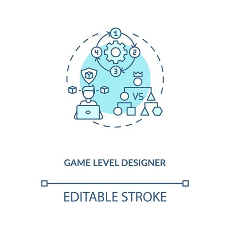 Game Level Designer Concept Icon Creator Linear Concept Vector Creator