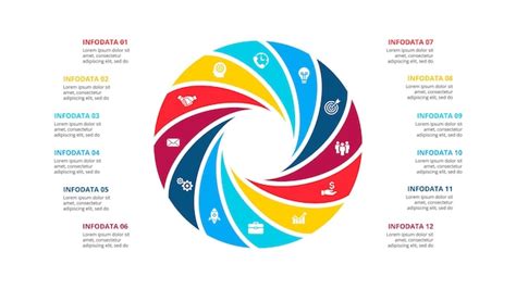 Premium Vector Circle Infographic With 12 Options Or Steps Abstract