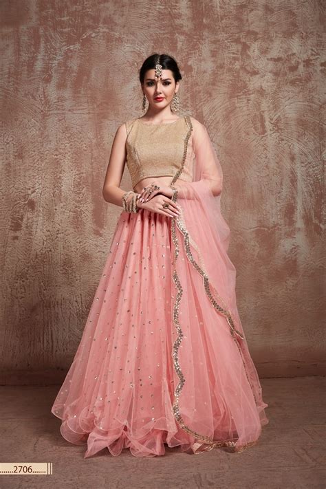 Stylish Light Pink Lehenga With Gorgeous Zari Work Party Wear Lehenga