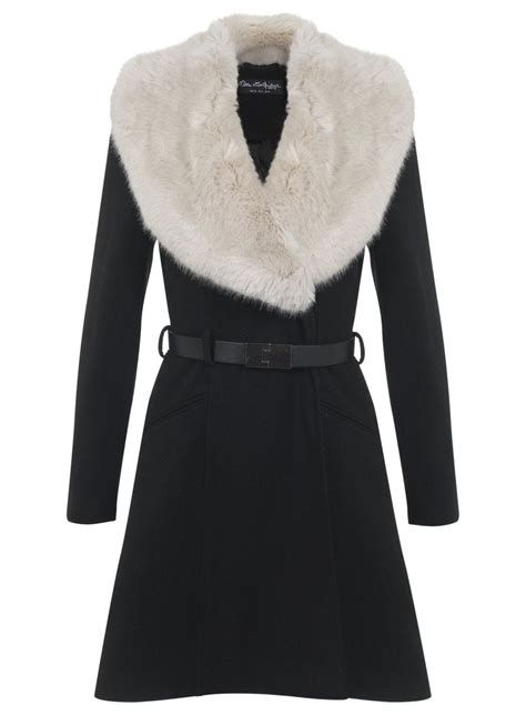 Faux Fur Collar Belted Coat Clothing New In Clothes Winter