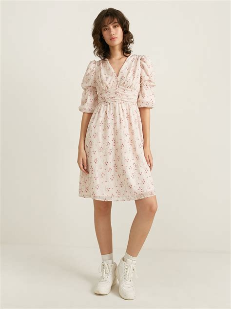 Floral Dress Pink Pomelo Fashion