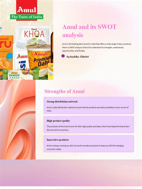 Amul And Its Swot Analysis Pdf Brand Retail