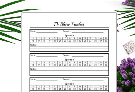 Free Printable Tv Show Tracker - Printable Word Searches