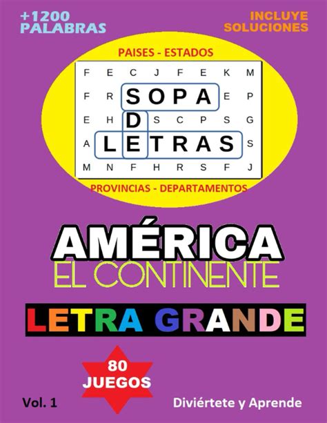 Buy Sopa De Letras Am Rica El Continente Territorios Pasatiempos Para