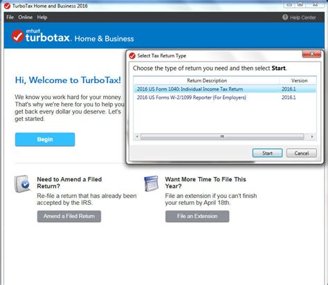 2016 TurboTax Home Business Federal E File State Tax Return For PC