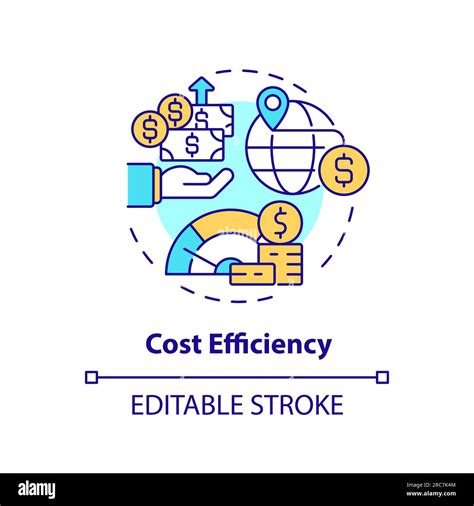 Customizable Cost Efficiency Icon FDI Concept Stock Vector Image Art