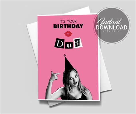 Mean Girls Birthday Card Funny Birthday Cards Birthday Cards For Best