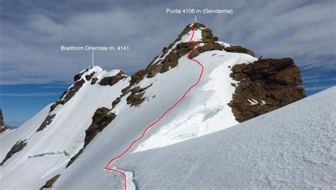 Roccia Nera E Quota M O Gemello Del Breithorn Via Normale Da Saint