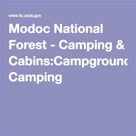 Modoc National Forest - Camping & Cabins:Campground Camping | Cabin ...