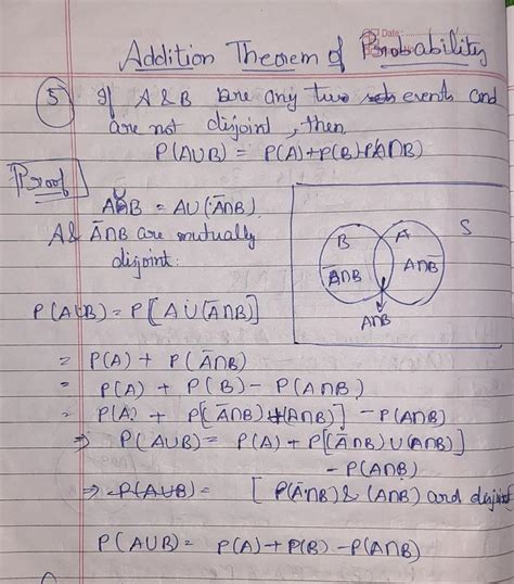 Explain And Illustrate The Addition Theorem Of Probability Brainly In