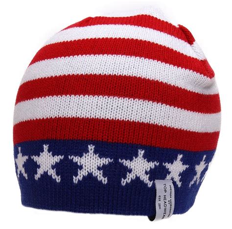 Topheadwear Usa Flag Knitted Beanie Ct11p5l3bu7 Hats And Caps Mens